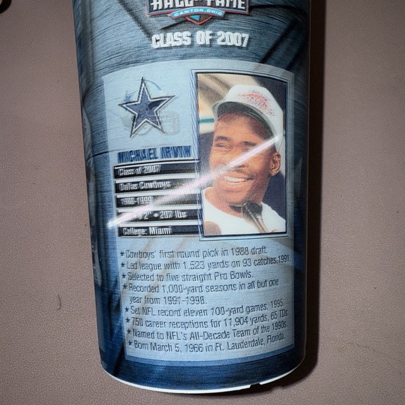 Dallas Cowboys Michael Irvin Hall of Fame Pepsi Stadium Cups 32oz Lot of 2 - Picture 4 of 8